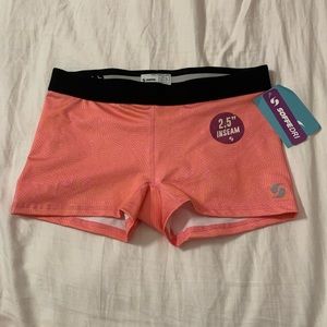 Pink/ orange Spandex Athletic shorts